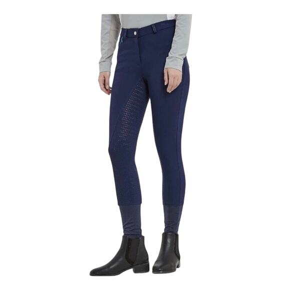 HR FARM Women’s Sz 28 Full Seat Silicone Grip Breeches Horse Riding Pants Navy - Picture 2 of 16